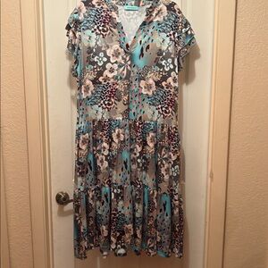 Floral Print V-Neck Dress
